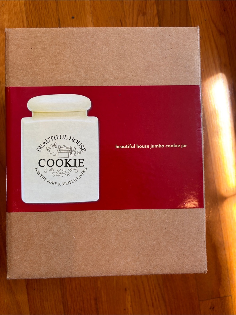 Beautiful House Jumbo Cookie Jar - Cream New in Box